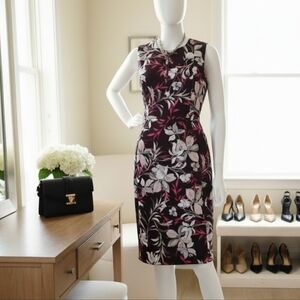 Calvin Klein Dark Purple Midnight Rose Structured Mini Dress – Size 6